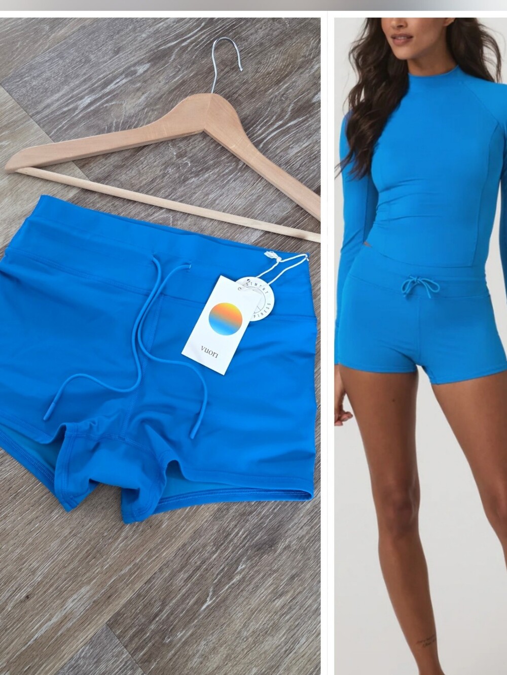 Vuori Swim Shorty Regatta Blue NWT HTF High Rise Drawcord Athletic Shorts Bikini